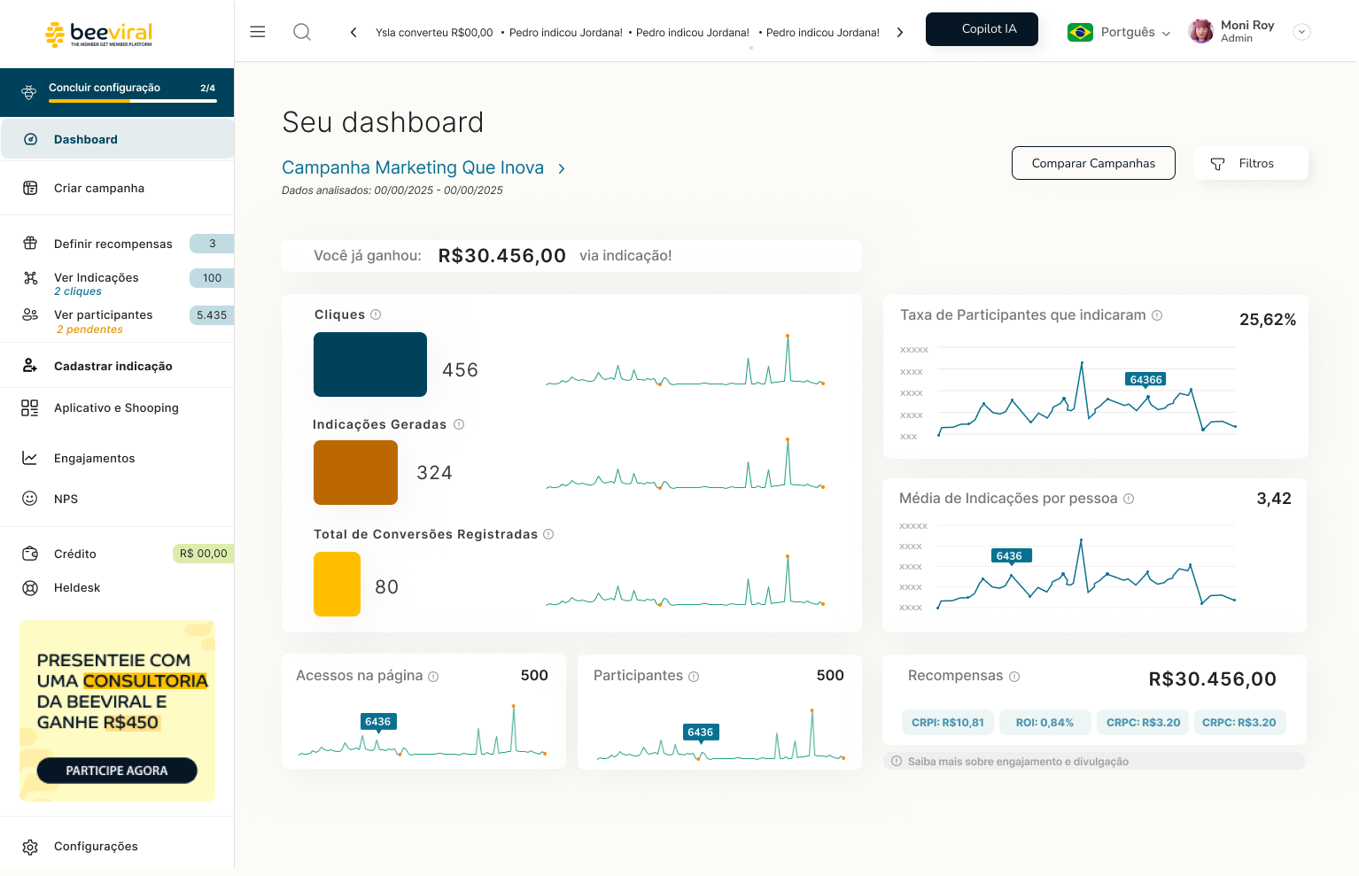 Beeviral — Dashboard